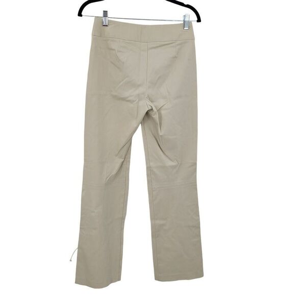 Vintage WHBM Mid Rise Bootcut Pants 2 Beige Hippie Lace Up Detail Boho USA - Picture 4 of 11